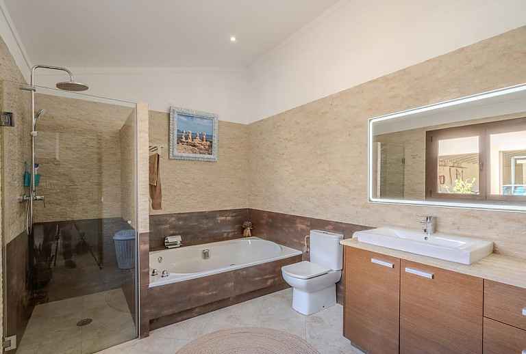 Dusche und Wanne im Bad