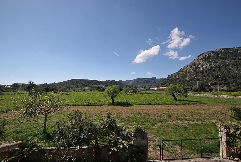Landschaft mit Himmel bergen und Bäumen