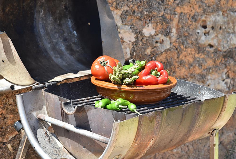 Grill auf der Terrasse