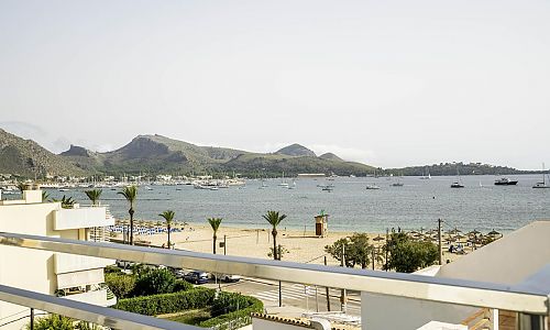Blick vom Balkon des Apartments