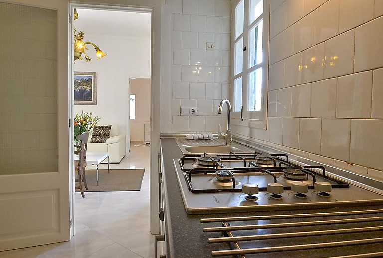 Gasherd und Spüle in der Küche